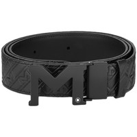 Ремень Montblanc M Buckle Embossed Black 35 mm Reversible Leather Belt черный 129443